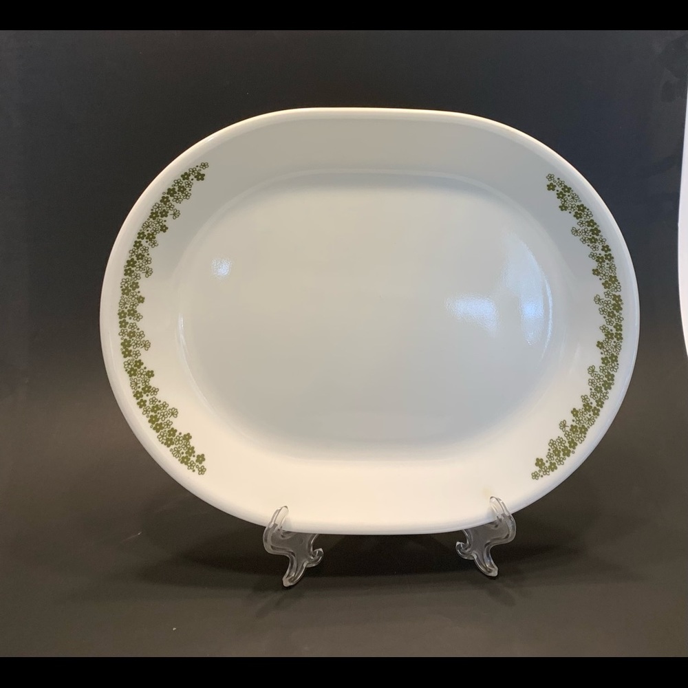 Corelle Green Crazy Daisy Oval Serving Platter.VG Condition
